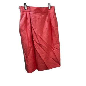 Talbots Petites Coral Pleated Midi‎ Skirt 4P Italian Fabric